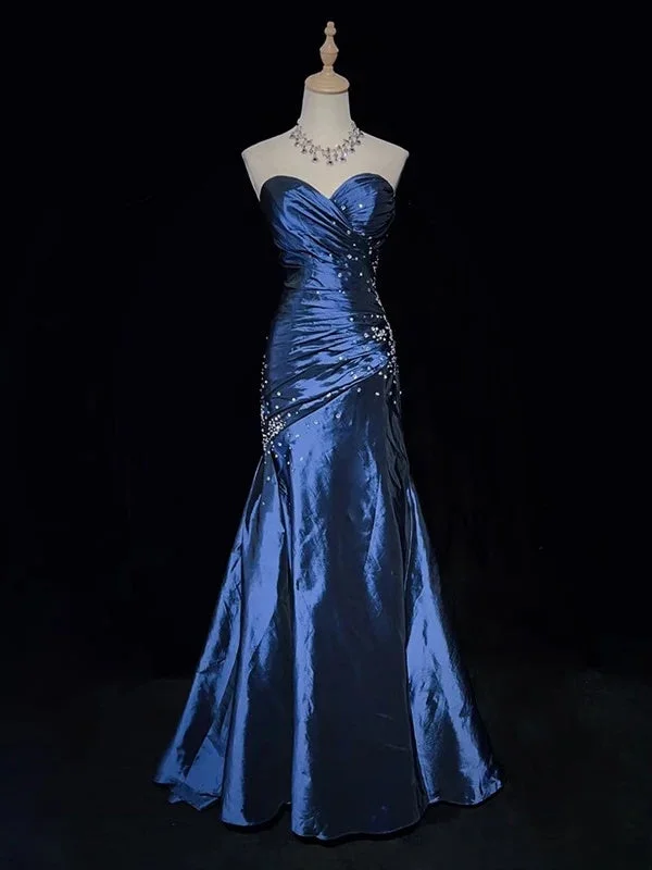 Sexy Sweetheart Sleeveless Mermaid Satin Long Prom Dresses For Party Online