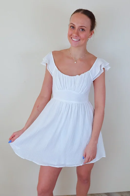 White Tie Back Dress