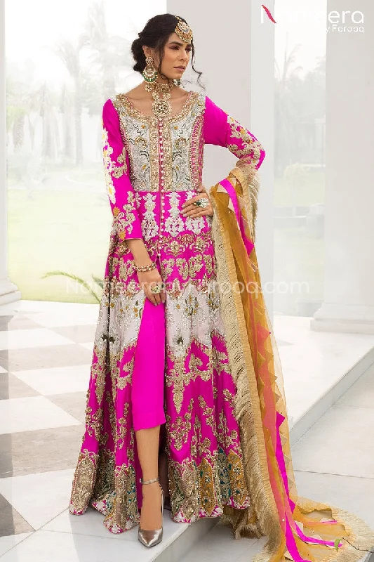 Magenta Color Dress Bridal in Pishwas Design #BS153