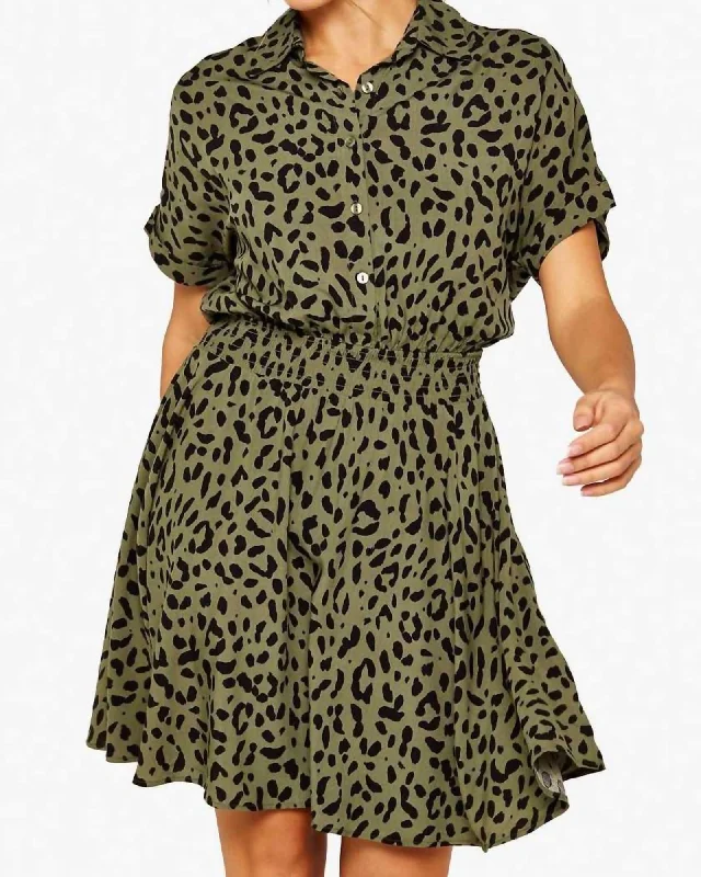 Animal Print Dress In Khaki | Khaki