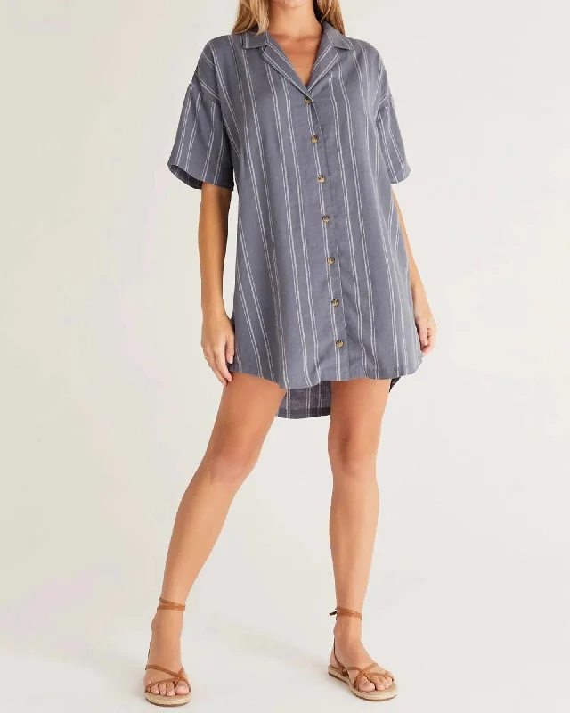James Easy Striped Dress in Worn Indigo | Worn Indigo