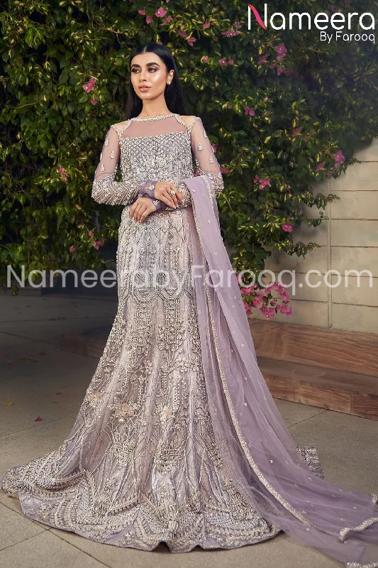 Designer Gown Purple Pakistani Bridal Dresses #BN143
