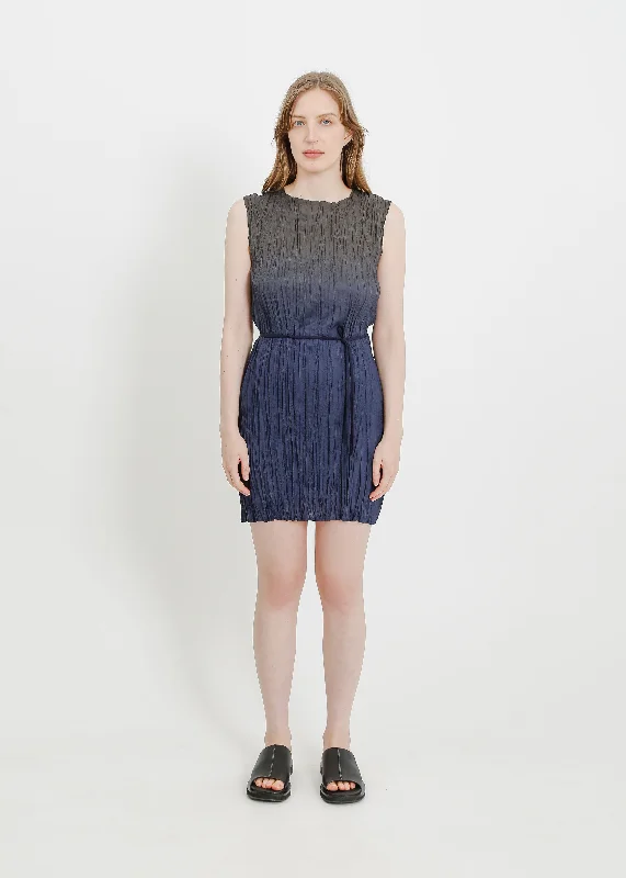 JOSS PLEAT DRESS / INK-KHAKI
