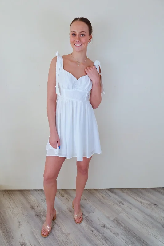White Tie Strap Dress