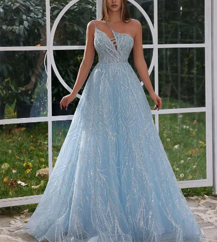 Getadme Blue Prom Dresses Sleeveless One Shoulder Shiny Sequins V Neck Lace Sparkling Appliques Mermaid Evening Dresses Custom Madein Getadme Blue Prom Dresses Sleeveless One Shoulder Shiny Sequins V Neck Lace Sparkling Appliques Mermaid Evening Dresses Custom Madein