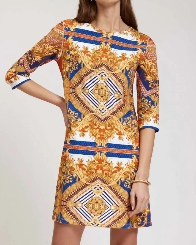 Alexa Scarf Print Dress In Multi | Multi