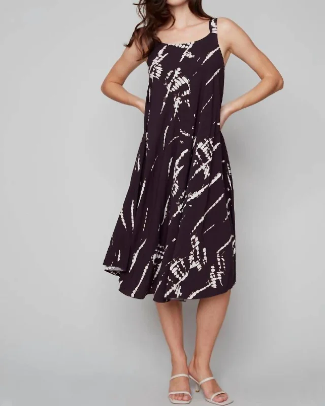 Printed Cami Dress in Black | Black