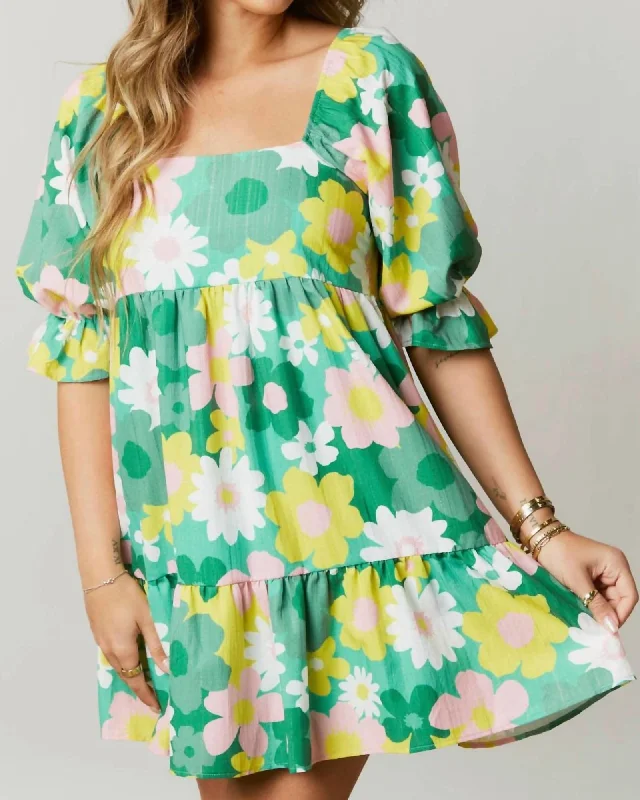 All About It Dress In Green Floral | Green Floral