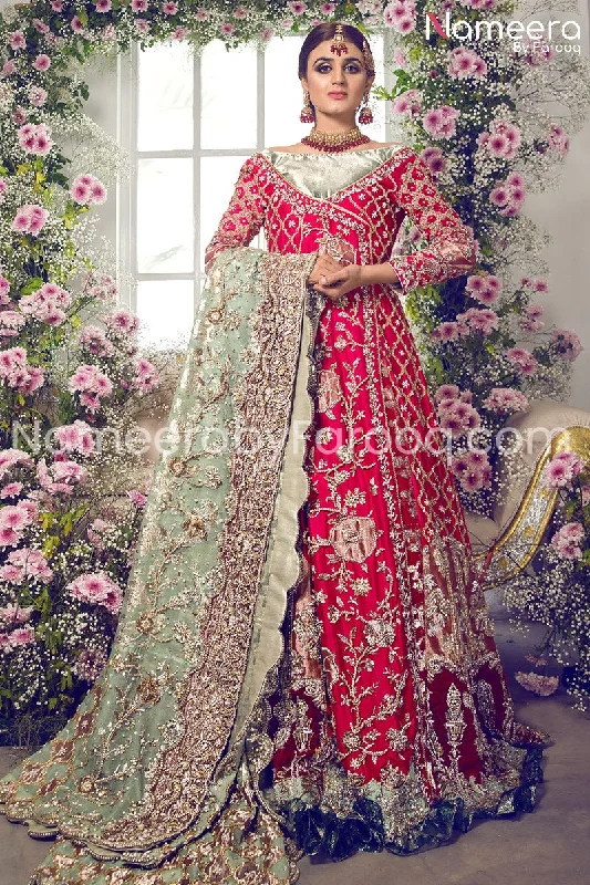 Designer Attire Pink Bridal Dress Pakistani #BN172