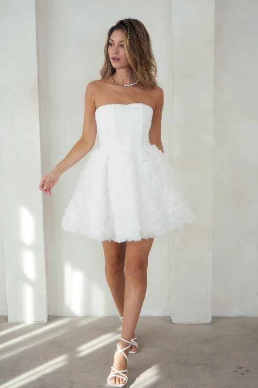 Rosette Strapless Dress