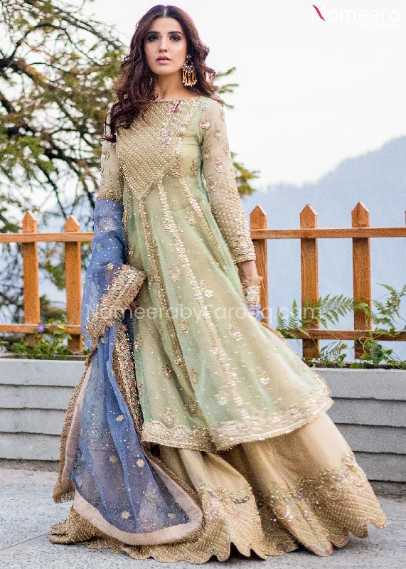 Pakistani Bridal Dress in Gown Style for Wedding #BB264