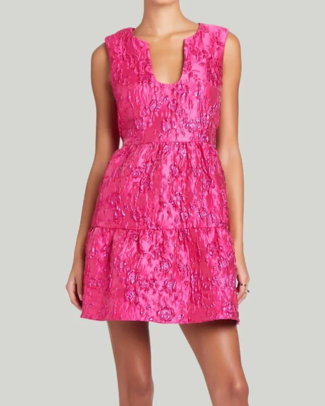 Chesney Dress In Rosebud Brocade | Rosebud Brocade