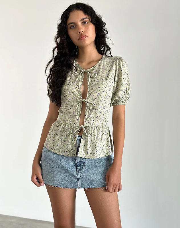 Ajasi Blouse in Parma Violet Semi-Sheer Blouse