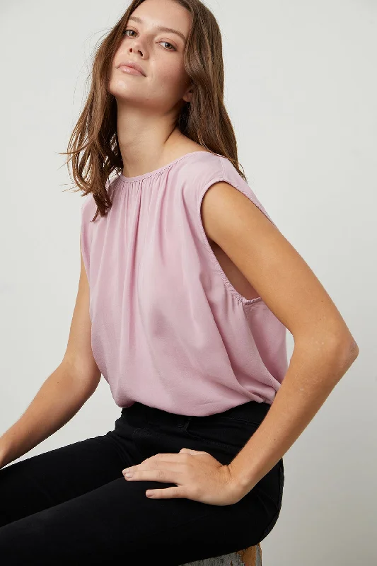 JADE CAP SLEEVE BLOUSE Side Tie Blouse