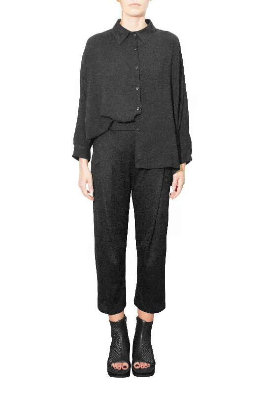 B62 Basic Ooversized Blouse Midi Arm Sheer Mesh Blouse