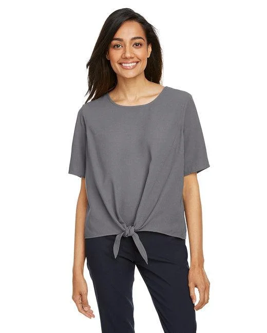 Devon & Jones Ladies' Perfect Fit  Tie-Front Blouse DP617W Side Tie Blouse