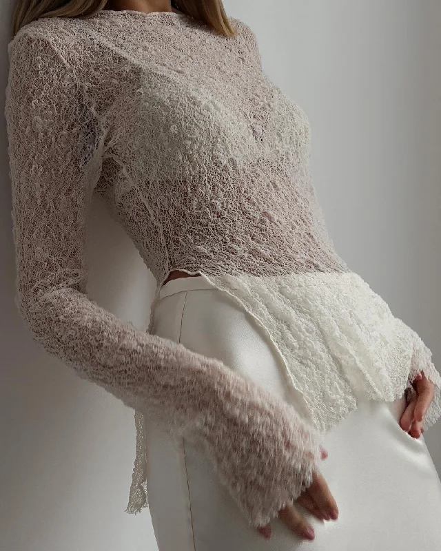 Elegant Lace Blouse Stylish Wrap Blouse