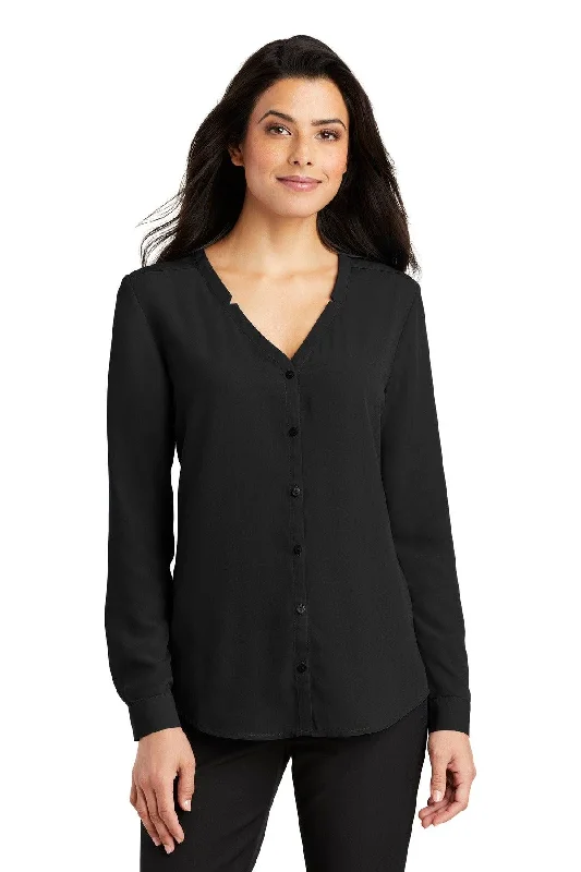 Port Authority Ladies Long Sleeve Button-Front Blouse. LW700 Double Button Blouse