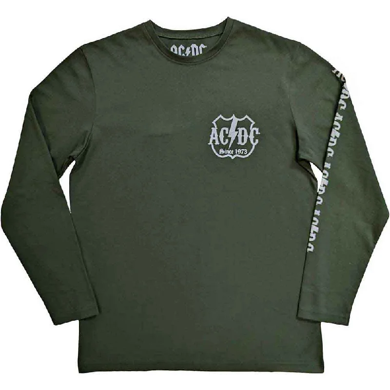 AC/DC | Official Band Long Sleeve T-Shirt | Rock Or Bust (Back & Sleeve Print) Spandex Blend Rayon Blend Denim Blend AC/DC | Official Band Long Sleeve T-Shirt | Rock Or Bust (Back & Sleeve Print) Spandex Blend Rayon Blend Denim Blend