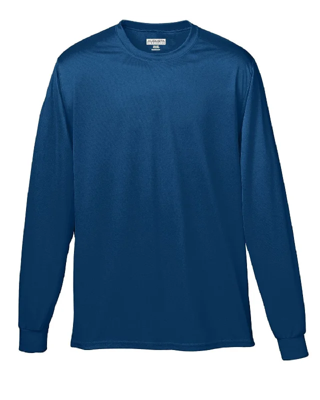 Augusta Long Sleeve Moisture Wicking T-Shirt | Navy Graphic T-Shirt Round Neck Polyester Augusta Long Sleeve Moisture Wicking T-Shirt | Navy Graphic T-Shirt Round Neck Polyester