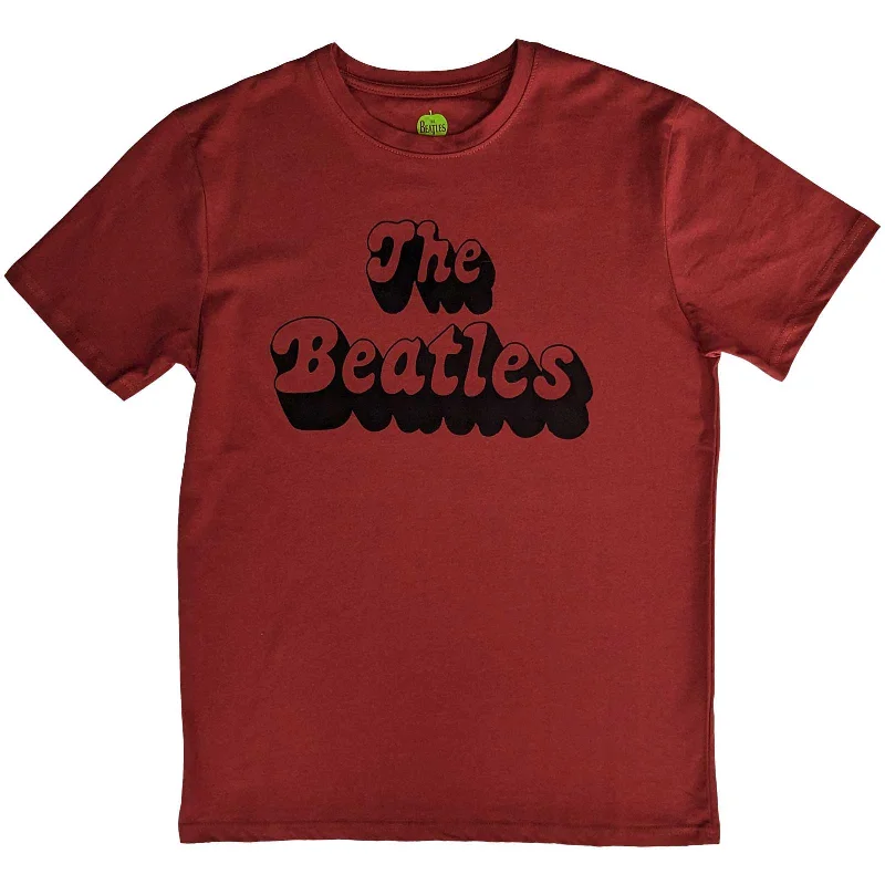 The Beatles | Official Band T-Shirt | Text Logo Shadow Welt Pockets Slit Pockets Flap Pockets