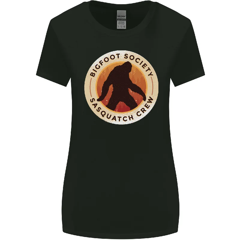 Bigfoot Society Sasquatch Crew Womens Wider Cut T-Shirt Graphic T-Shirt Round Neck Polyester