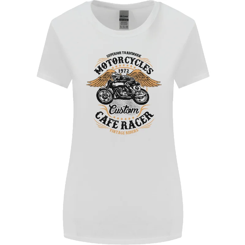 Biker Custom Cafe Racer Motorbike Womens Wider Cut T-Shirt Basic T-Shirt Crew Neck Short Sleeve Biker Custom Cafe Racer Motorbike Womens Wider Cut T-Shirt Basic T-Shirt Crew Neck Short Sleeve
