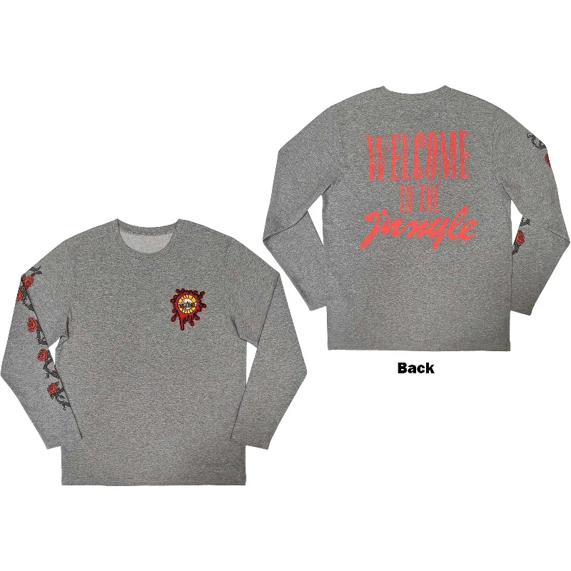 Guns N' Roses | Official Band Long Sleeve T-Shirt| Splatter Seal (Back & Sleeve print) Welt Pockets Slit Pockets