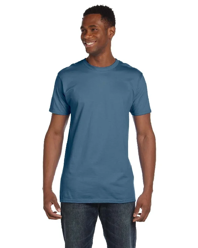 Hanes Combed Cotton T-Shirt | Denim Blue Rayon Fabric Velvet Fabric Corduroy Fabric