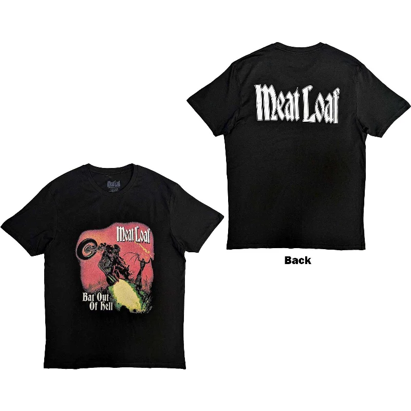 Meat Loaf | Official Band T-Shirt | Bat Out Of Hell Cover (Back Print) Spandex Blend Rayon Blend Denim Blend