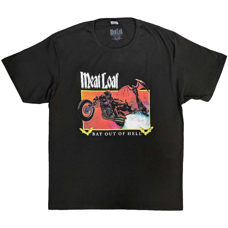 Meat Loaf | Official Band T-Shirt | Bat Out Of Hell Rectangle Solid Print Embellished