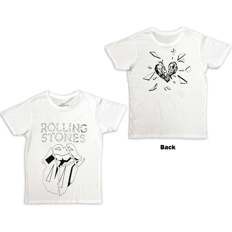 The Rolling Stones | Official Band T-Shirt | Hackney Diamonds Diamond Tongue Outline (Back Print) Cotton Fabric Linen Fabric Terry Fabric