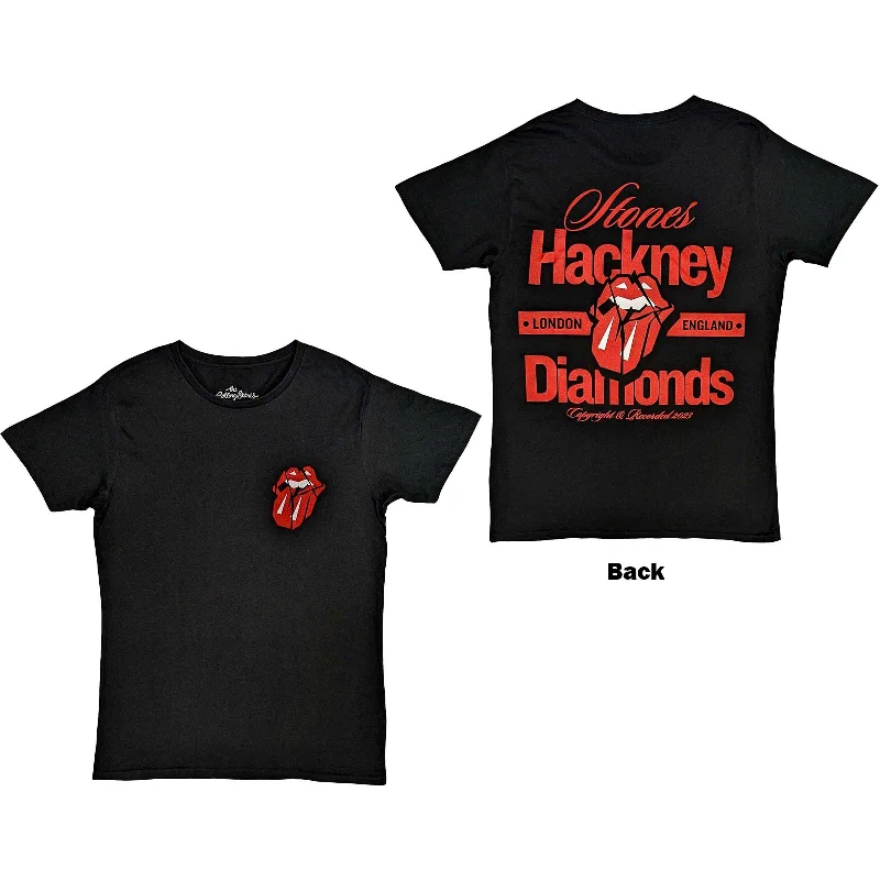 The Rolling Stones | Official Band T-Shirt | Hackney Diamonds Hackney London (Back Print) Denim Fabric Leather Fabric Suede Fabric