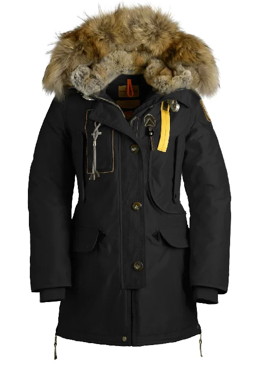 Parajumpers KODIAK Jacket - BLACK - Womens Mesh Blend Leather Blend Suede Blend