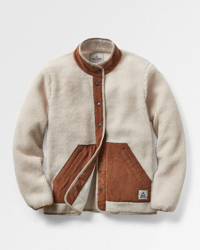 Clover 2.0 Fleece Jacket in Vintage White Chenille Brocade Lace