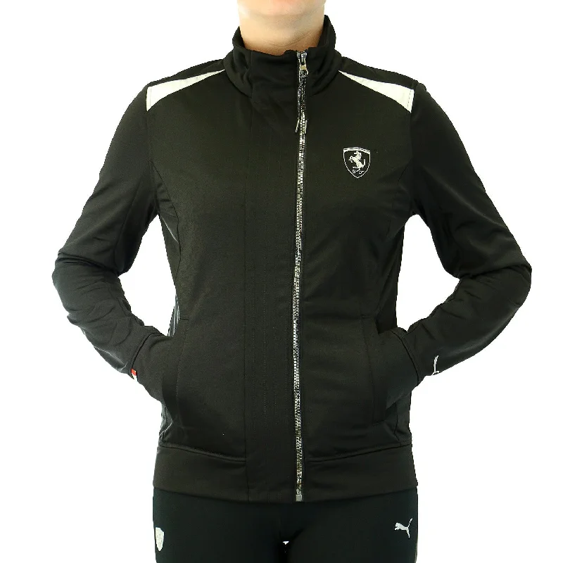 Puma Ferrari Track Jacket - Black - Womens Fleece Nylon Spandex