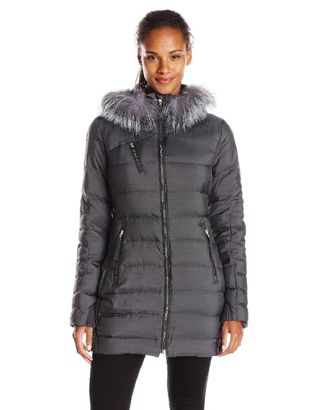 Spyder Aimie Long Down Coat Fur Hooded Jacket - Womens Welt Pockets Slit Pockets Flap Pockets Spyder Aimie Long Down Coat Fur Hooded Jacket - Womens Welt Pockets Slit Pockets Flap Pockets