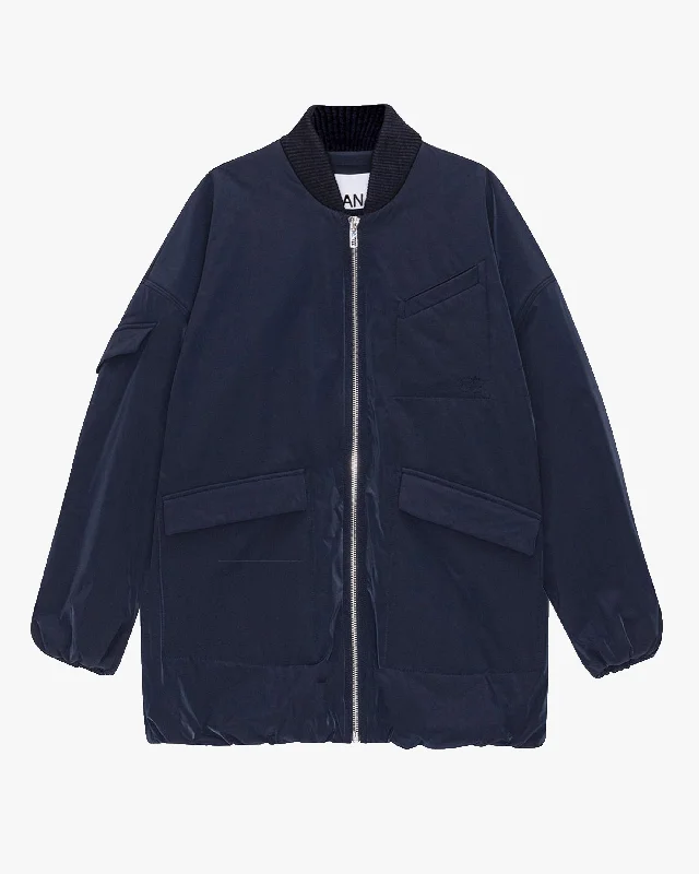 Oversized Bomber Jacket Beaded Sequined Faux Fur