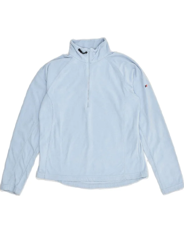 BERGHAUS Womens Zip Neck Fleece Jumper UK 16 Large Blue Polyester Boxy Sweater Fitted Sweater A-Line BERGHAUS Womens Zip Neck Fleece Jumper UK 16 Large Blue Polyester Boxy Sweater Fitted Sweater A-Line