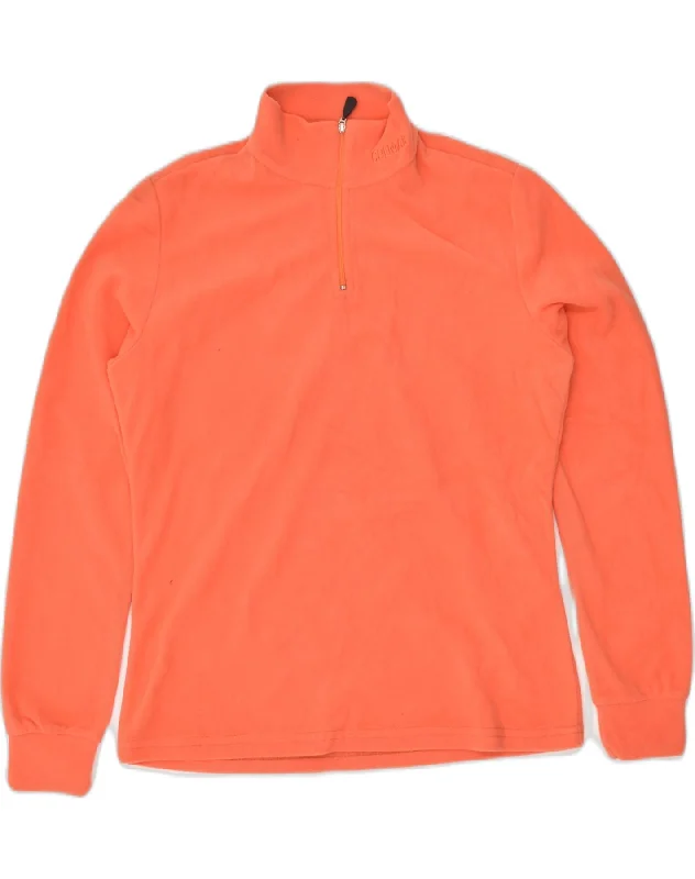 COLMAR Womens Zip Neck Fleece Jumper UK 14 Medium Orange Polyester Mesh Blend Leather Blend Suede Blend COLMAR Womens Zip Neck Fleece Jumper UK 14 Medium Orange Polyester Mesh Blend Leather Blend Suede Blend