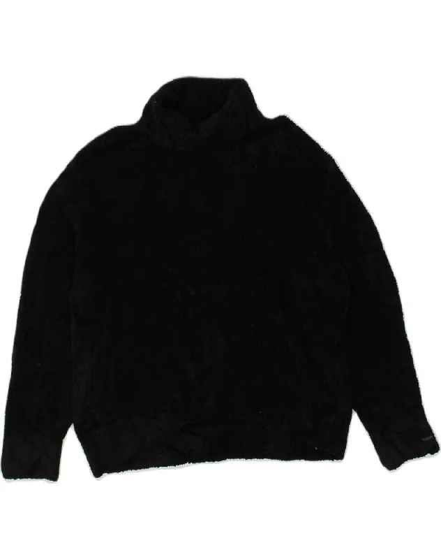 COLUMBIA Womens Roll Neck Fleece Jumper UK 16 Large Black Herringbone Houndstooth Plaid COLUMBIA Womens Roll Neck Fleece Jumper UK 16 Large Black Herringbone Houndstooth Plaid