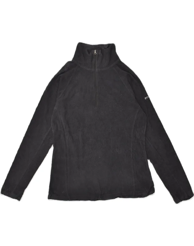 COLUMBIA Womens Zip Neck Fleece Jumper UK 12 Medium Black Polyester Chenille Blend Fleece Blend Nylon Blend COLUMBIA Womens Zip Neck Fleece Jumper UK 12 Medium Black Polyester Chenille Blend Fleece Blend Nylon Blend