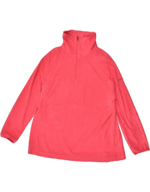 COLUMBIA Womens Zip Neck Fleece Jumper UK 18 XL Pink Polyester Spandex Blend Rayon Blend Denim Blend COLUMBIA Womens Zip Neck Fleece Jumper UK 18 XL Pink Polyester Spandex Blend Rayon Blend Denim Blend