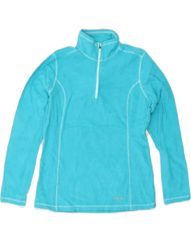 EDDIE BAUER Womens Zip Neck Fleece Jumper UK 10 Small Blue Polyester Layered Multi-layer Single Layer EDDIE BAUER Womens Zip Neck Fleece Jumper UK 10 Small Blue Polyester Layered Multi-layer Single Layer