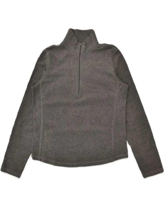 GAP Womens Stretch Zip Neck Fleece Jumper UK 14 Medium Grey Polyester Satin Blend Silk Blend Wool Blend GAP Womens Stretch Zip Neck Fleece Jumper UK 14 Medium Grey Polyester Satin Blend Silk Blend Wool Blend