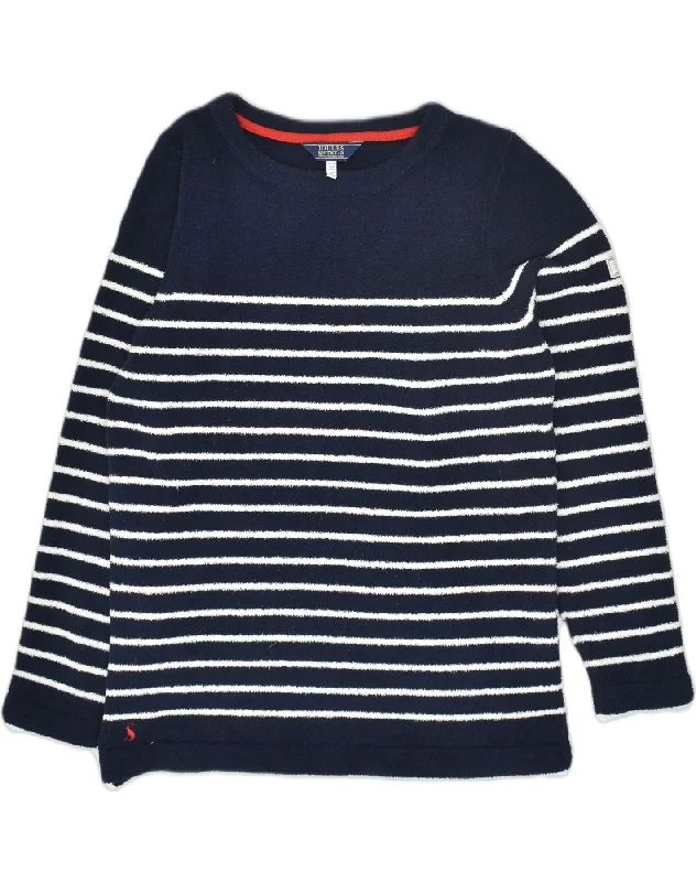 JOULES Womens Fleece Jumper UK 10 Samll Navy Blue Striped Polyester Sweater Knitwear Pullover JOULES Womens Fleece Jumper UK 10 Samll Navy Blue Striped Polyester Sweater Knitwear Pullover