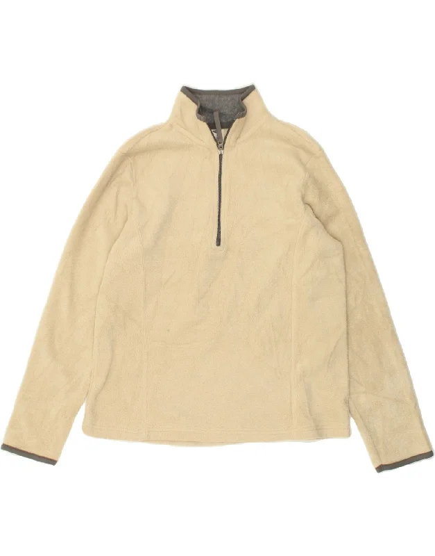 OLD NAVY Womens Zip Neck Fleece Jumper UK 18 XL Beige Polyester Polka Dot Checkered Tartan OLD NAVY Womens Zip Neck Fleece Jumper UK 18 XL Beige Polyester Polka Dot Checkered Tartan