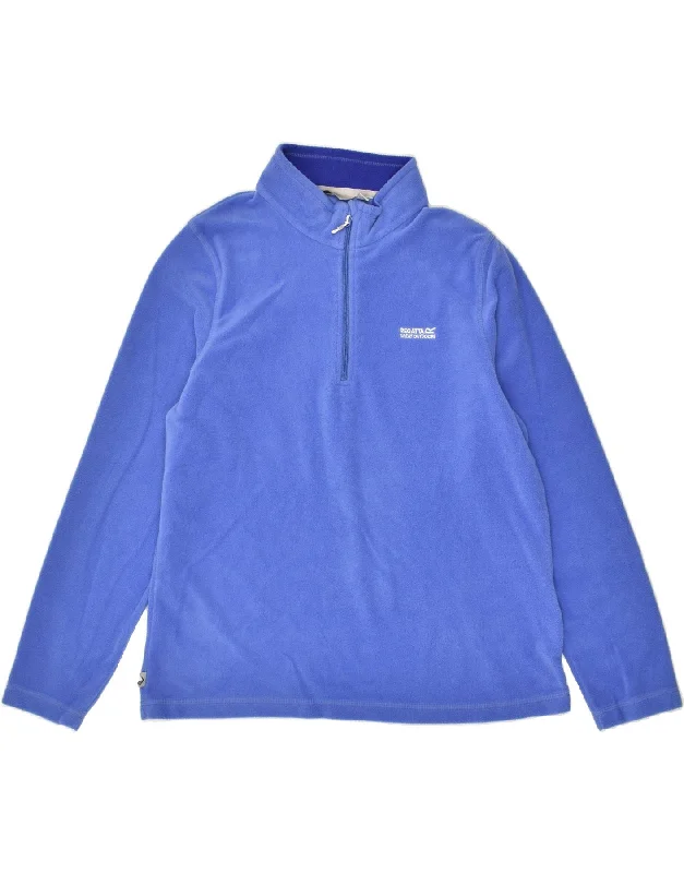 REGATTA Womens Zip Neck Fleece Jumper UK 18 XL Blue Polyester Knit Fabric Woven Fabric Fleece Fabric REGATTA Womens Zip Neck Fleece Jumper UK 18 XL Blue Polyester Knit Fabric Woven Fabric Fleece Fabric