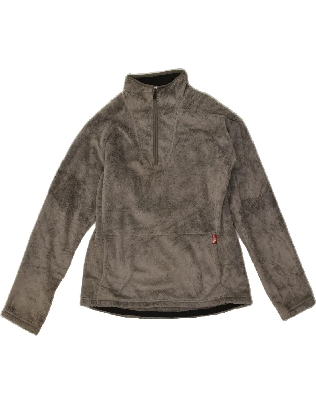 THE NORTH FACE Womens Zip Neck Fleece Jumper UK 14 Large Grey Polyester Modern Contemporary Chic THE NORTH FACE Womens Zip Neck Fleece Jumper UK 14 Large Grey Polyester Modern Contemporary Chic