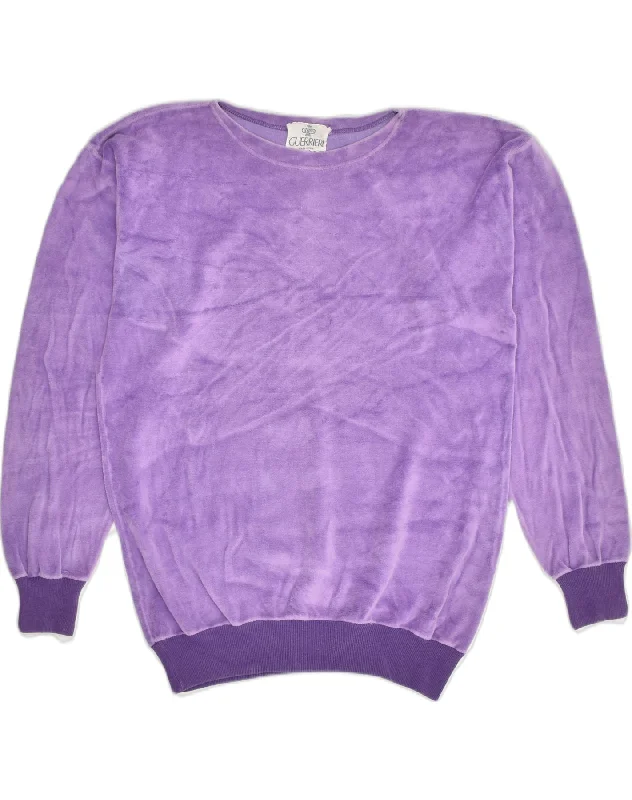 VINTAGE Womens Fleece Jumper IT 48 XL Purple Cotton Chenille Fabric Brocade Fabric Lace Fabric VINTAGE Womens Fleece Jumper IT 48 XL Purple Cotton Chenille Fabric Brocade Fabric Lace Fabric